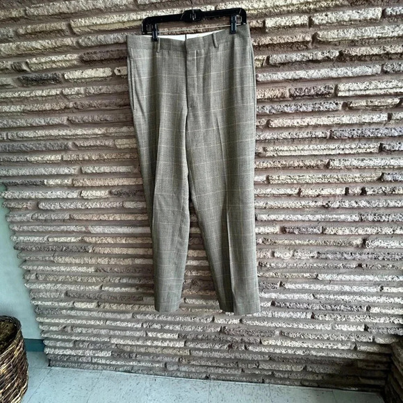 Polo Ralph Lauren Men’s Brown Plaid Mohair Wool Blend Slacks Size 34 Waist - Picture 7 of 7